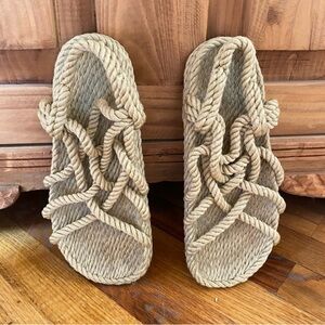Handmade Rope Sandals Beige size 8